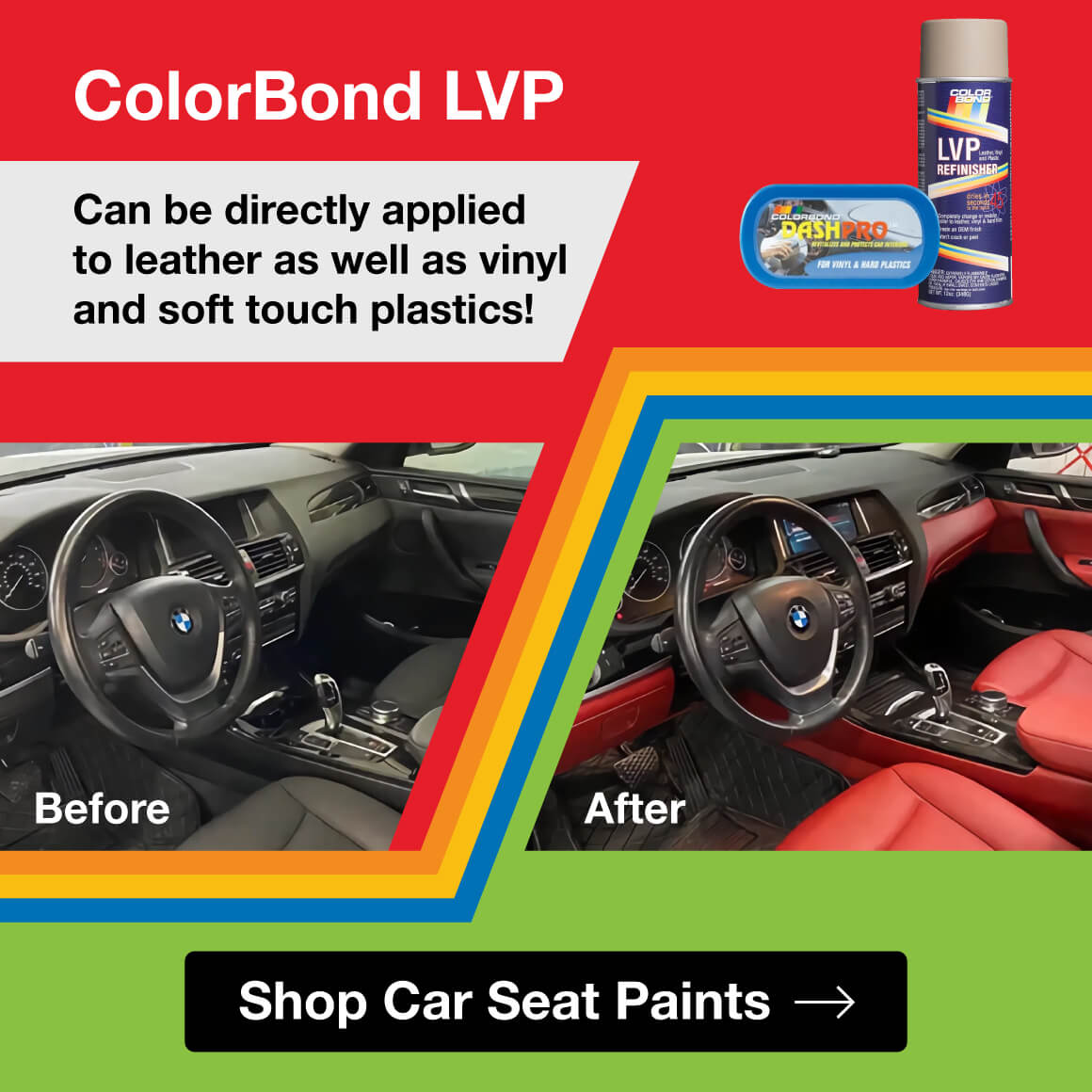 LVP OE Colors for Leather, Vinyl & Plastic Spray Paint Coating